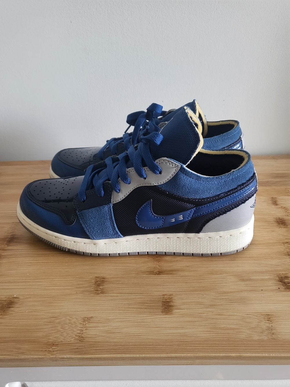 Nike Jordan 1 Blue Navy and Gray Low-Top Sneakers